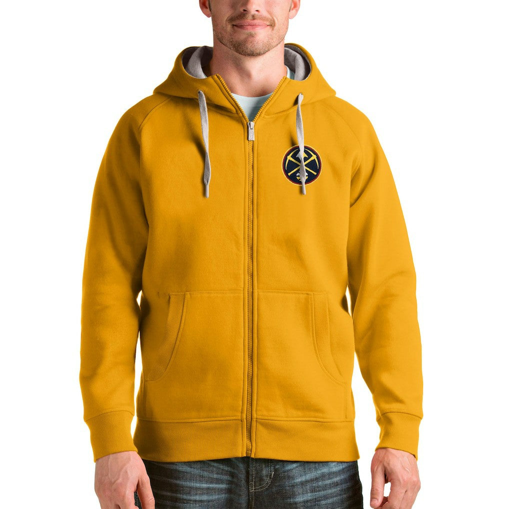 NBA - Denver Nuggets Antigua Logo Victory Full-Zip Hoodie - Gold