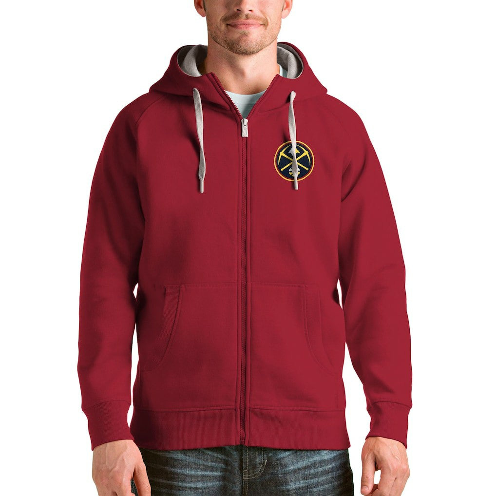 NBA - Denver Nuggets Antigua Logo Victory Full-Zip Hoodie - Red