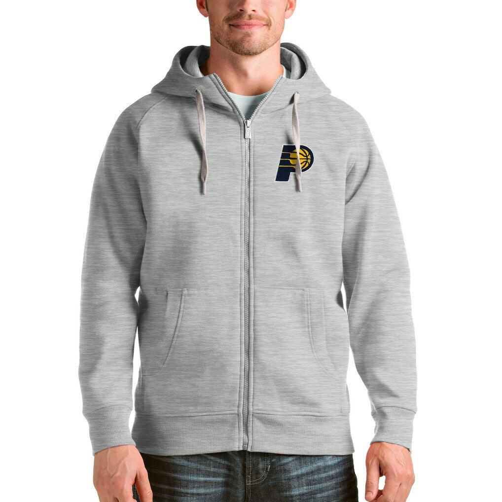 NBA - Indiana Pacers Antigua Logo Victory Full-Zip Hoodie - Heathered Gray