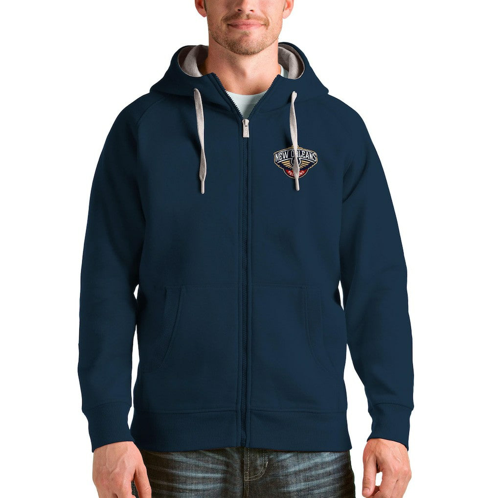 NBA - New Orleans Pelicans Antigua Logo Victory Full-Zip Hoodie - Navy
