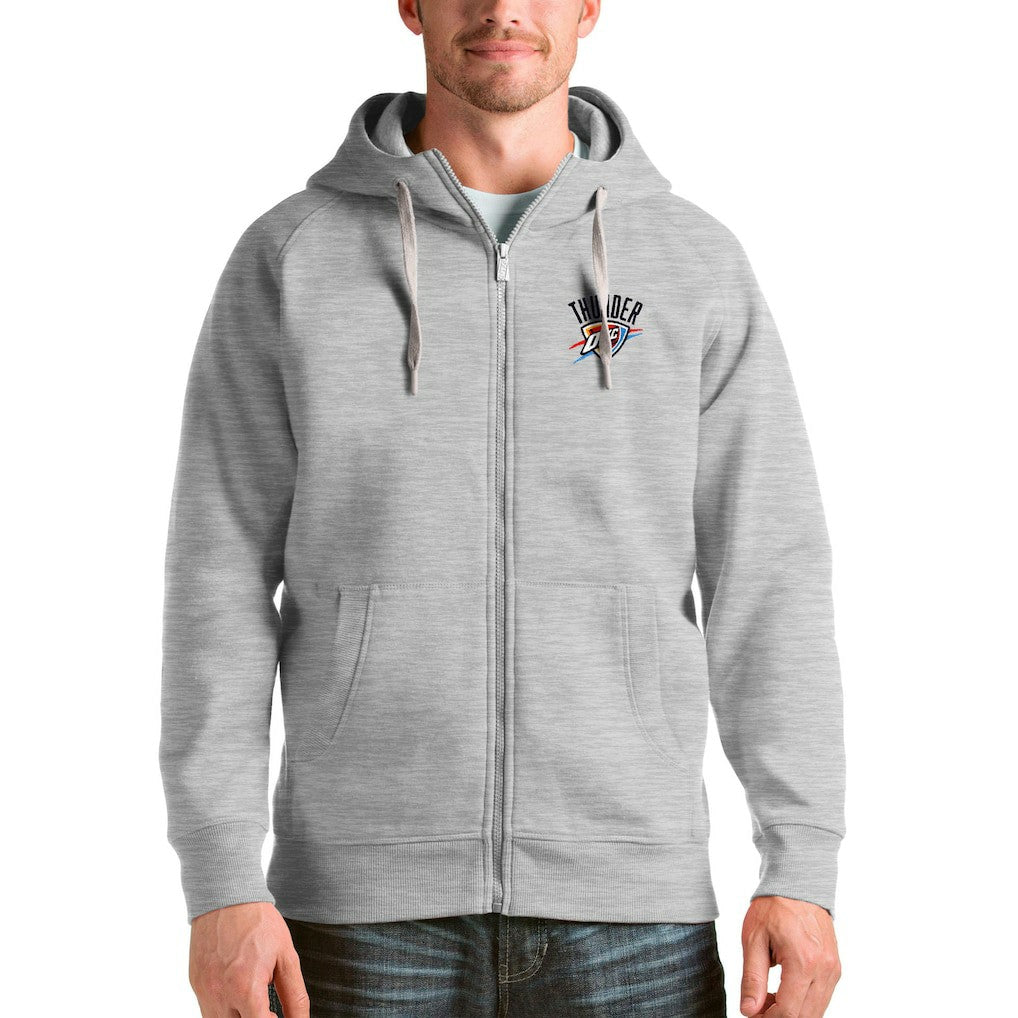 NBA - Oklahoma City Thunder Antigua Logo Victory Full-Zip Hoodie - Heathered Gray
