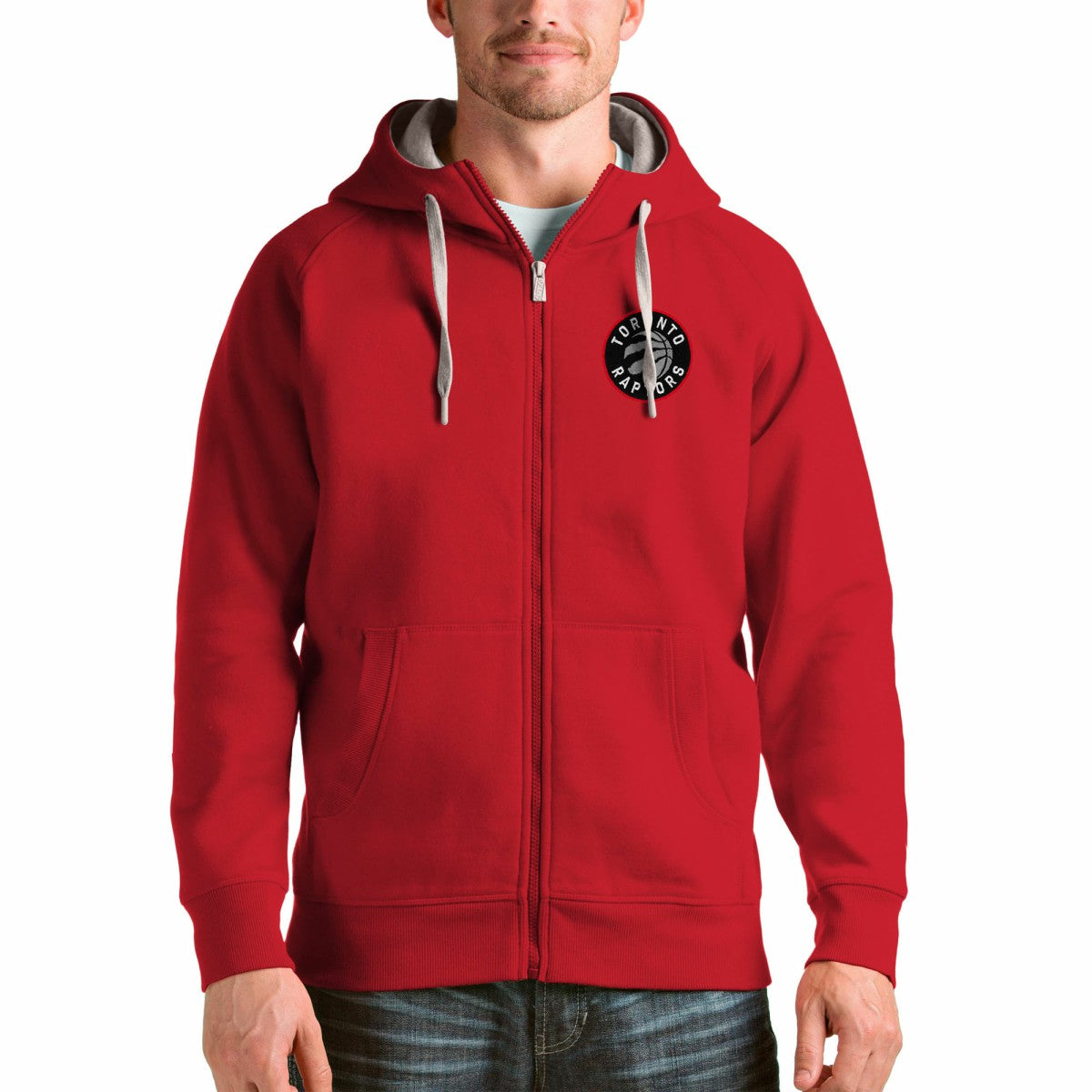 NBA - Toronto Raptors Antigua Logo Victory Full-Zip Hoodie - Red