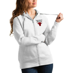 NBA - Chicago Bulls Antigua Women's Victory Full-Zip Hoodie - White