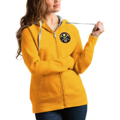 NBA - Denver Nuggets Antigua Women's Victory Full-Zip Hoodie - Gold