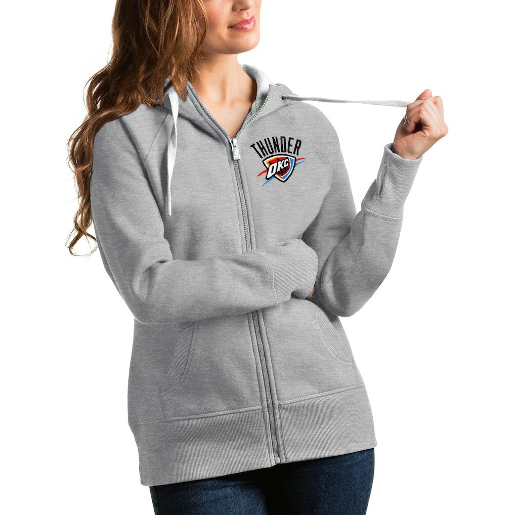 NBA - Oklahoma City Thunder Antigua Women's Victory Full-Zip Hoodie - Heathered Gray