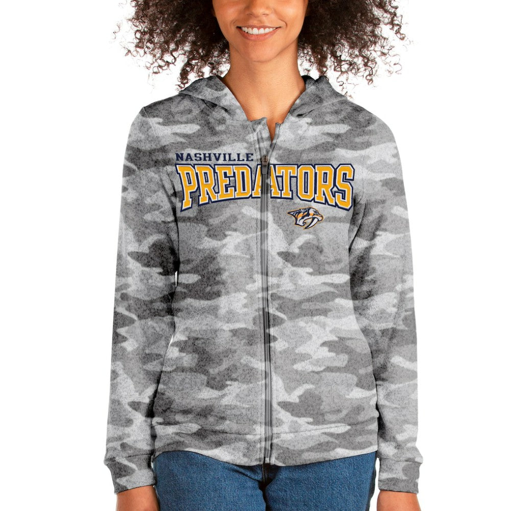 Nashville Predators - Antigua Women's Team Absolute Full-Zip Hoodie Camo