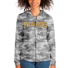 Nashville Predators - Antigua Women's Team Absolute Full-Zip Hoodie Camo