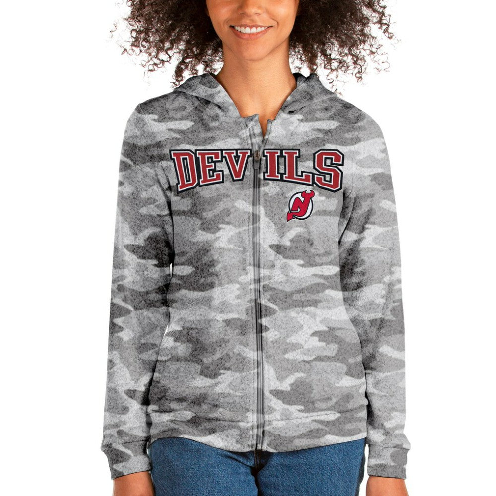 New Jersey Devils - Antigua Women's Team Absolute Full-Zip Hoodie Camo