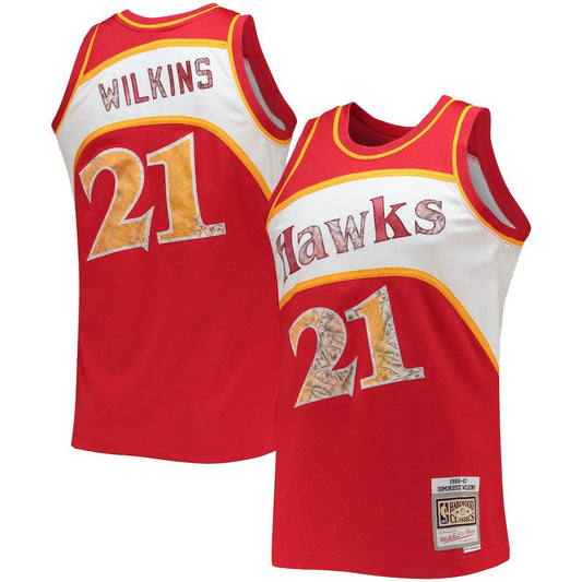 Dominique Wilkins Atlanta Hawks 1986/87 Hardwood Classics NBA 75th Anniversary Diamond Swingman Jersey - Red | NBA Jerseys