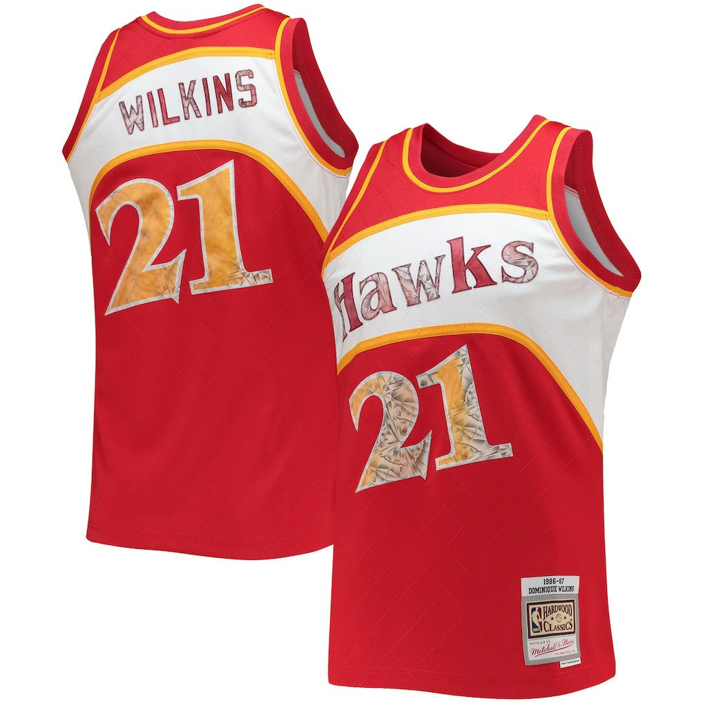Mitchell & Ness - Dominique Wilkins Atlanta Hawks 1986/87 Hardwood Classics NBA 75th Anniversary Diamond Swingman Jersey - Red