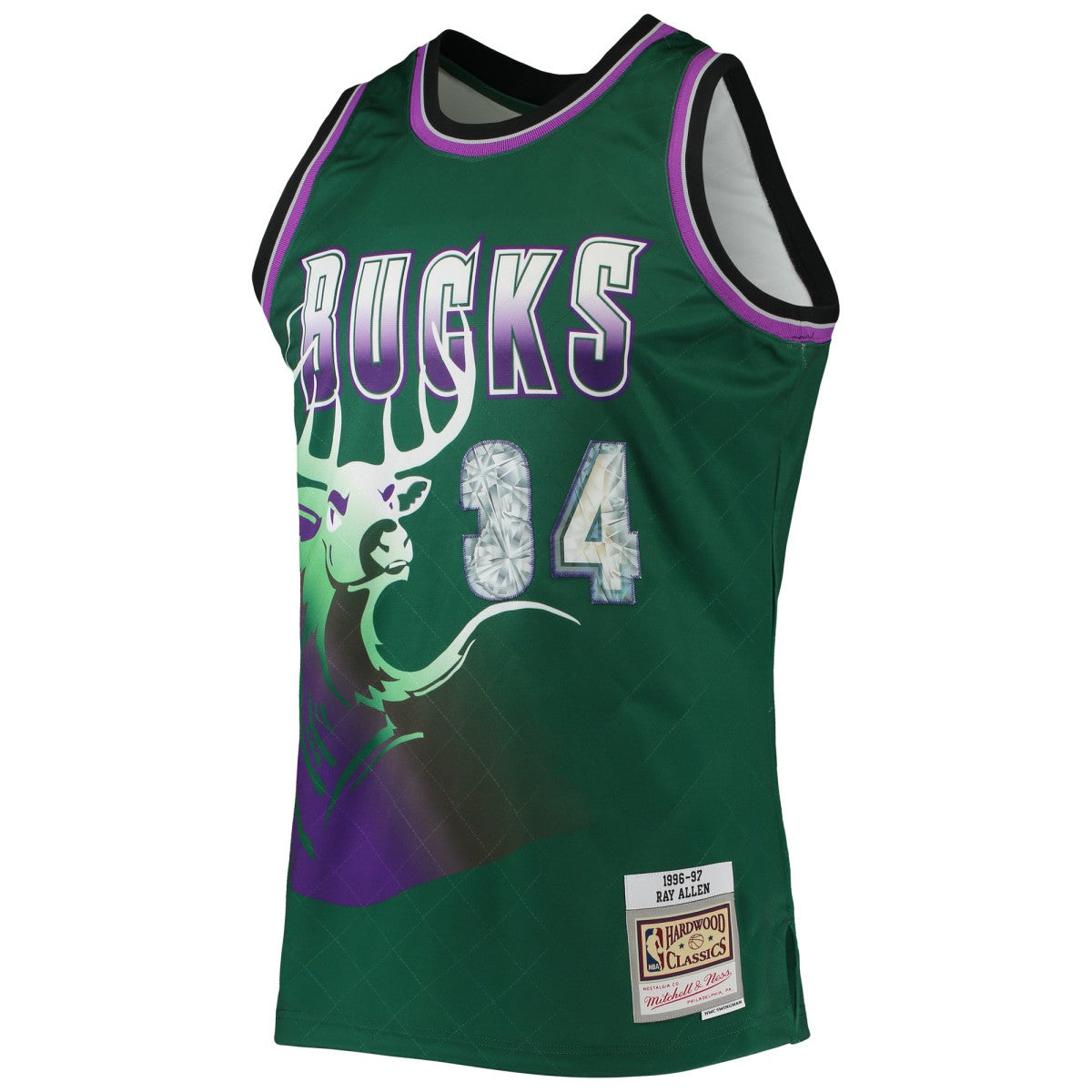 Mitchell & Ness - Ray Allen Milwaukee Bucks 1996/97 Hardwood Classics NBA 75th Anniversary Diamond Swingman Jersey - Green