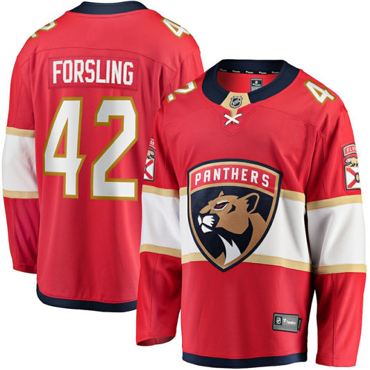 Gustav Forsling Florida Panthers Fanatics Home Breakaway Player Jersey - Red | NHL Jerseys