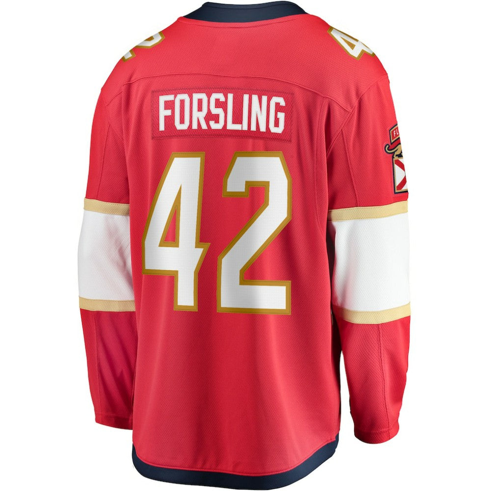 Gustav Forsling Florida Panthers Fanatics Home Breakaway Player Jersey - Red | NHL Jerseys
