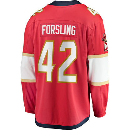 Gustav Forsling Florida Panthers Fanatics Home Breakaway Player Jersey - Red | NHL Jerseys