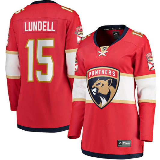 Anton Lundell Florida Panthers Fanatics Women's Home Breakaway Player Jersey - Red | NHL Jerseys