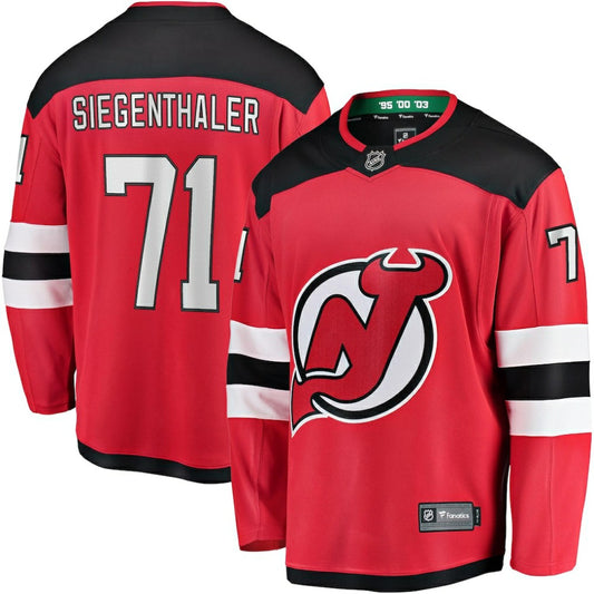 Jonas Siegenthaler New Jersey Devils Fanatics Home Breakaway Player Jersey - Red | NHL Jerseys