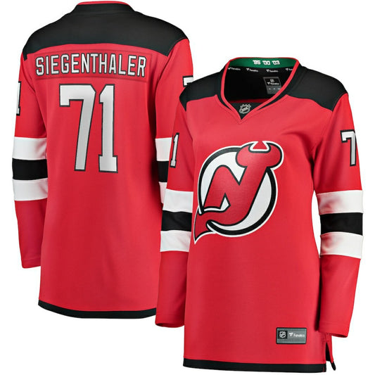 Jonas Siegenthaler New Jersey Devils Fanatics Women's Home Breakaway Player Jersey - Red | NHL Jerseys