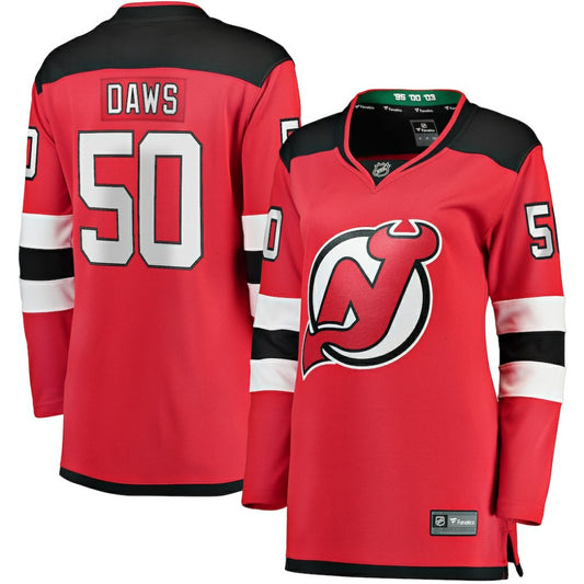 Nico Daws New Jersey Devils Fanatics Women's Home Breakaway Player Jersey - Red | NHL Jerseys