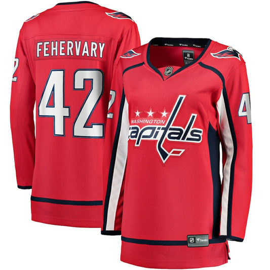 Martin Fehervary Washington Capitals Fanatics Women's Home Breakaway Player Jersey - Red | NHL Jerseys