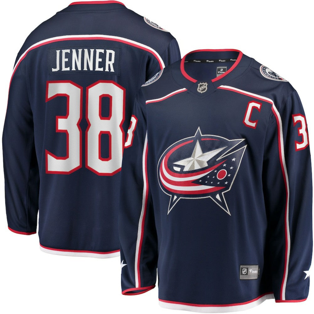 Boone Jenner Columbus Blue Jackets Home Captain Patch Breakaway Player Jersey - Navy | NHL Jerseys