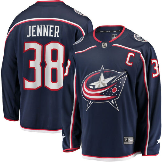 Boone Jenner Columbus Blue Jackets Home Captain Patch Breakaway Player Jersey - Navy | NHL Jerseys