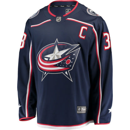 Boone Jenner Columbus Blue Jackets Home Captain Patch Breakaway Player Jersey - Navy | NHL Jerseys