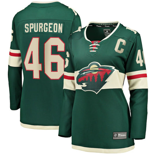Jared Spurgeon Minnesota Wild Women's Home Breakaway Player Jersey - Green | NHL Jerseys