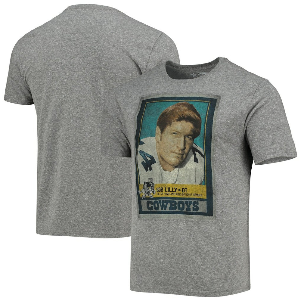 Bob Lilly Dallas Cowboys Name & Number Tri-Blend T-Shirt Heathered Gray - NFL