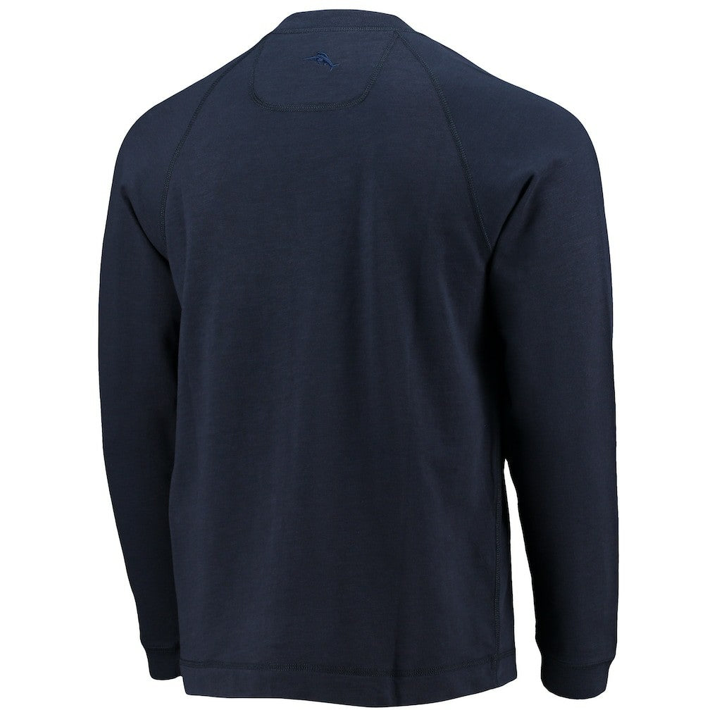 Dallas Cowboys Sunset Slub Raglan Henley Long Sleeve T-Shirt Navy - Tommy Bahama