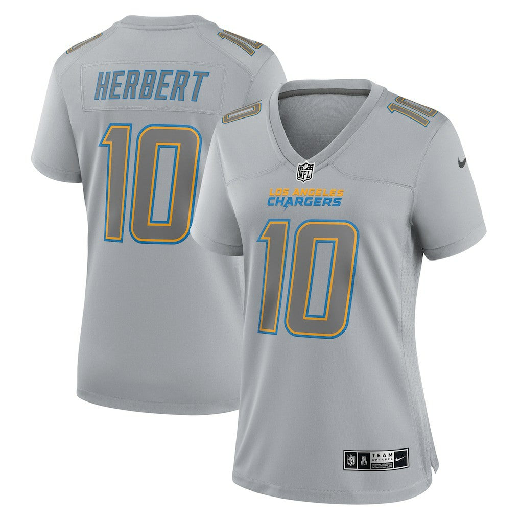 Justin Herbert Los Angeles Chargers Women's Atmosphere Fashion Game Jersey - Gray | NFL Jerseys
