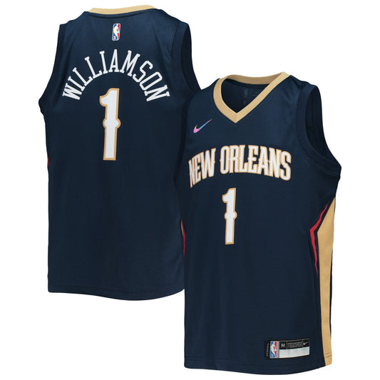 Zion Williamson New Orleans Pelicans Youth 2021/22 Diamond Swingman Jersey - Icon Edition - Navy | NBA Jerseys