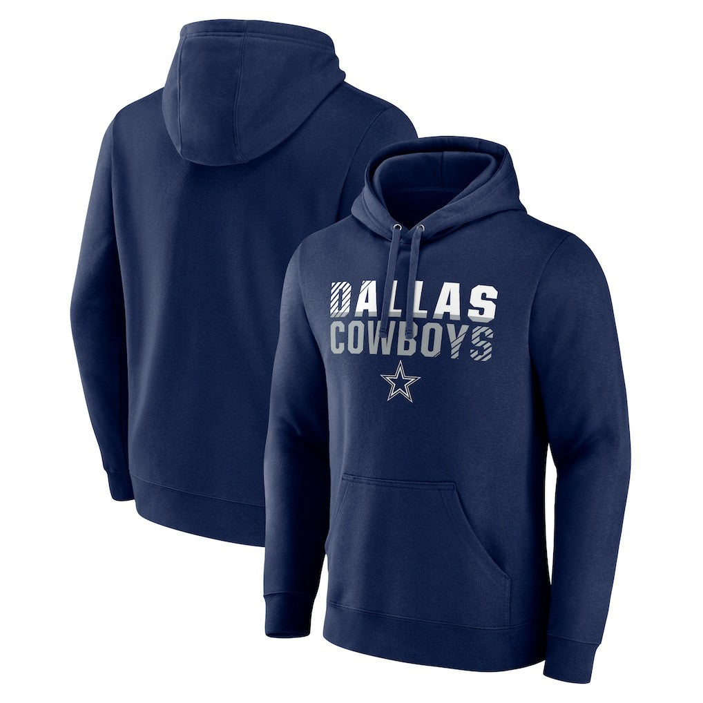 Dallas Cowboys Fade Out Fitted Pullover Hoodie Navy - NFL