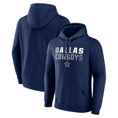 Dallas Cowboys Fade Out Fitted Pullover Hoodie Navy - NFL