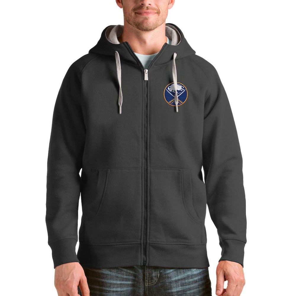Buffalo Sabres - Antigua Logo Victory Full-Zip Hoodie Charcoal