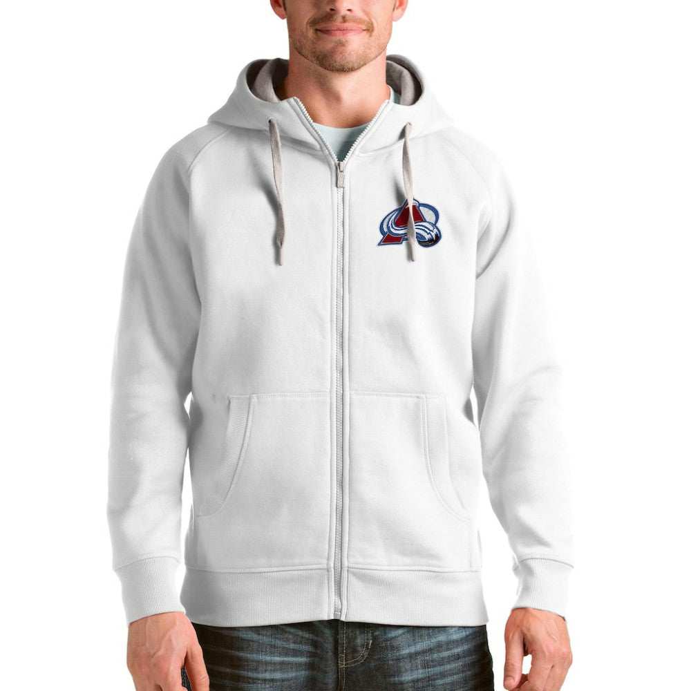 Colorado Avalanche - Antigua Logo Victory Full-Zip Hoodie White