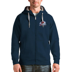 Colorado Avalanche - Antigua Logo Victory Full-Zip Hoodie Navy