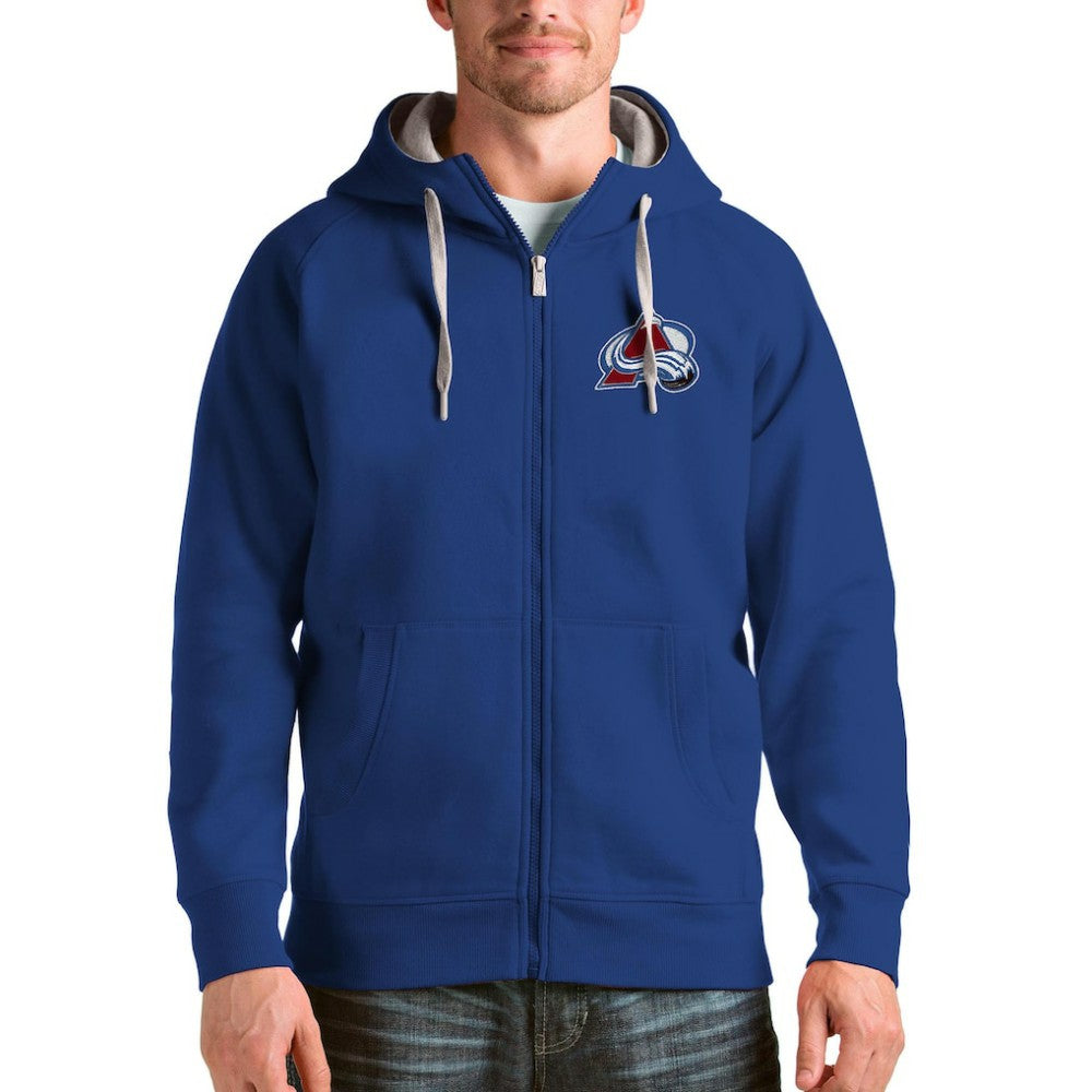 Colorado Avalanche - Antigua Logo Victory Full-Zip Hoodie Royal