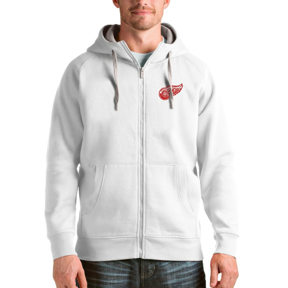 Detroit Red Wings - Antigua Logo Victory Full-Zip Hoodie White