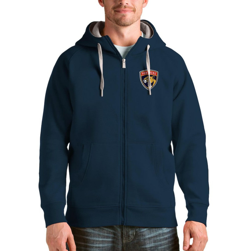 Florida Panthers - Antigua Logo Victory Full-Zip Hoodie Navy