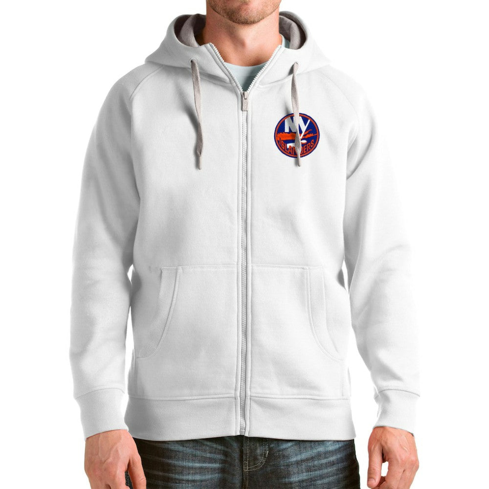 New York Islanders - Antigua Logo Victory Full-Zip Hoodie White