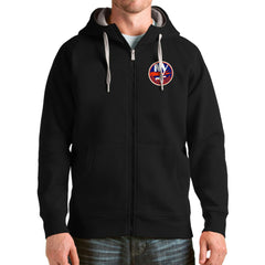 New York Islanders - Antigua Logo Victory Full-Zip Hoodie Black