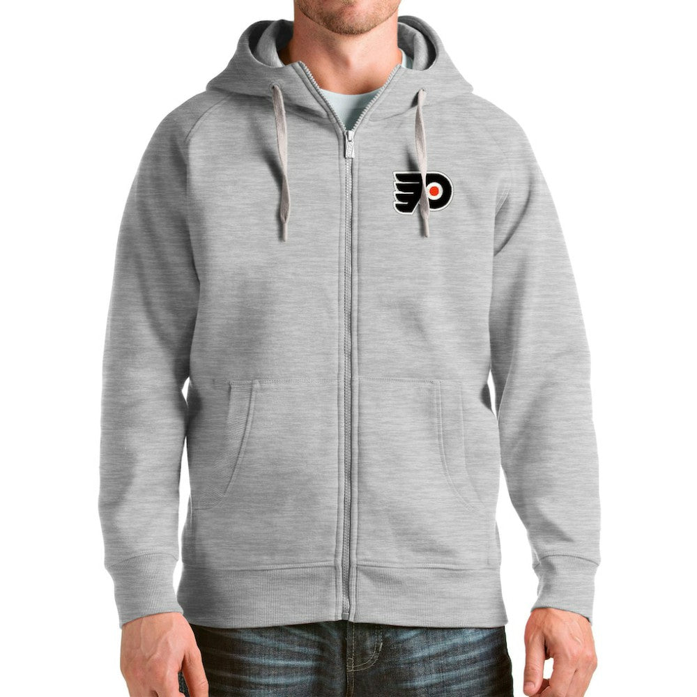 Philadelphia Flyers - Antigua Logo Victory Full-Zip Hoodie Heathered Gray