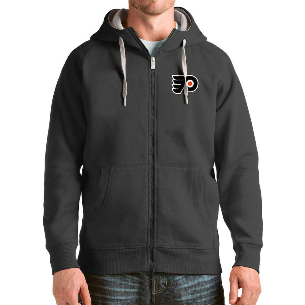 Philadelphia Flyers - Antigua Logo Victory Full-Zip Hoodie Charcoal