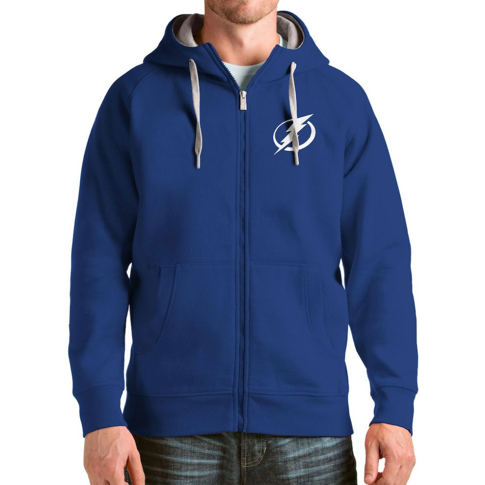 Tampa Bay Lightning - Antigua Logo Victory Full-Zip Hoodie Blue
