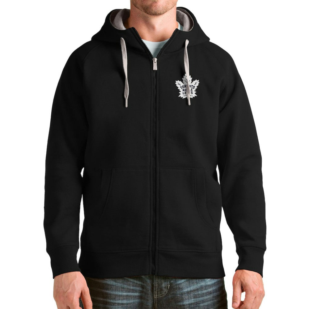 Toronto Maple Leafs - Antigua Logo Victory Full-Zip Hoodie Black