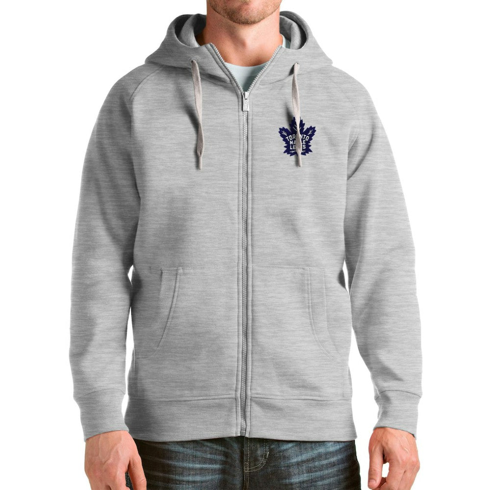 Toronto Maple Leafs - Antigua Logo Victory Full-Zip Hoodie Heathered Gray
