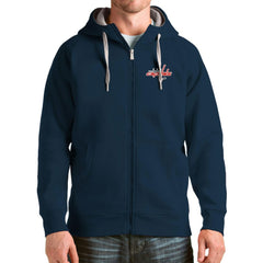 Washington Capitals Antigua Logo Victory Full-Zip Hoodie Navy