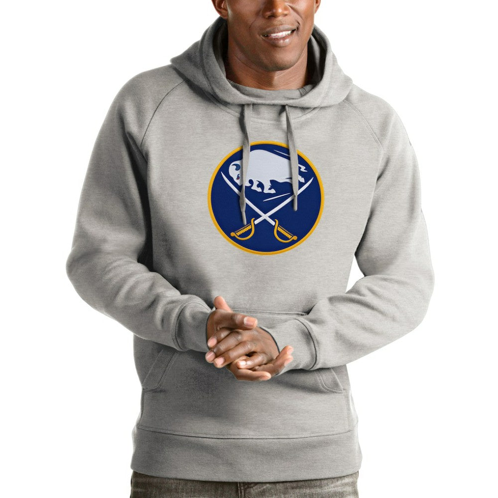 Buffalo Sabres - Antigua Logo Victory Pullover Hoodie Heathered Gray
