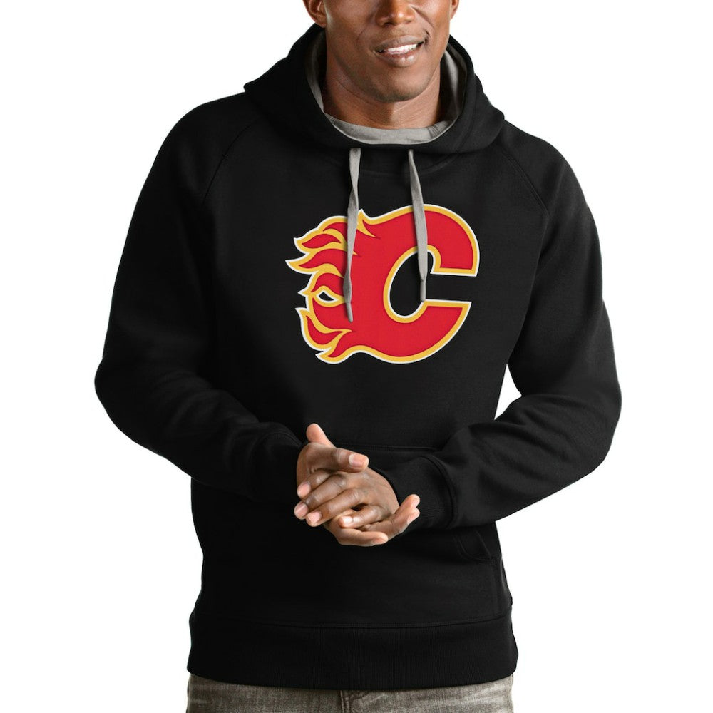 Calgary Flames - Antigua Logo Victory Pullover Hoodie Black