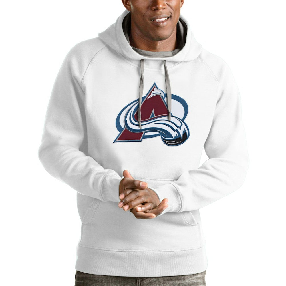 Colorado Avalanche - Antigua Logo Victory Pullover Hoodie White